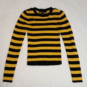 Forever 21 Black and Yellow Striped Sweater
